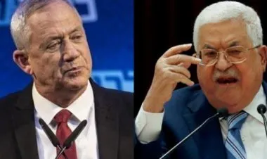 إجتماع محمود عباس  بوزير الحرب في حكومة الاحتلال، بيني غانتس