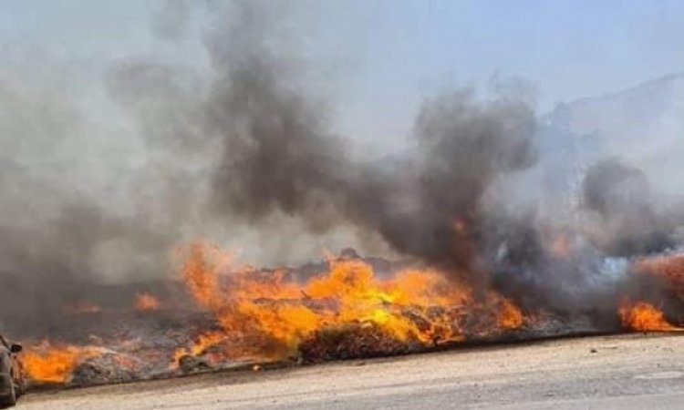استمرار اندلاع الحرائق في الجليل بسبب الصواريخ اللبنانية