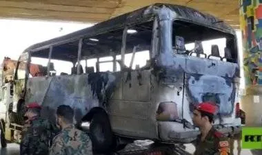 قتلى في تفجير حافلة عسكرية في دمشق