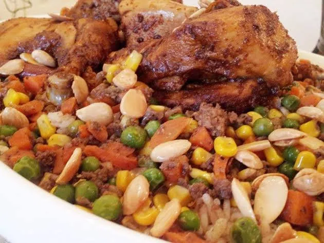 الأوزي بالدجاج