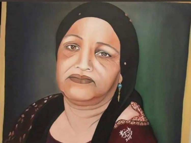 منيرة تركمان فنانة تشكيلية من بلدة جسر الزرقاء 