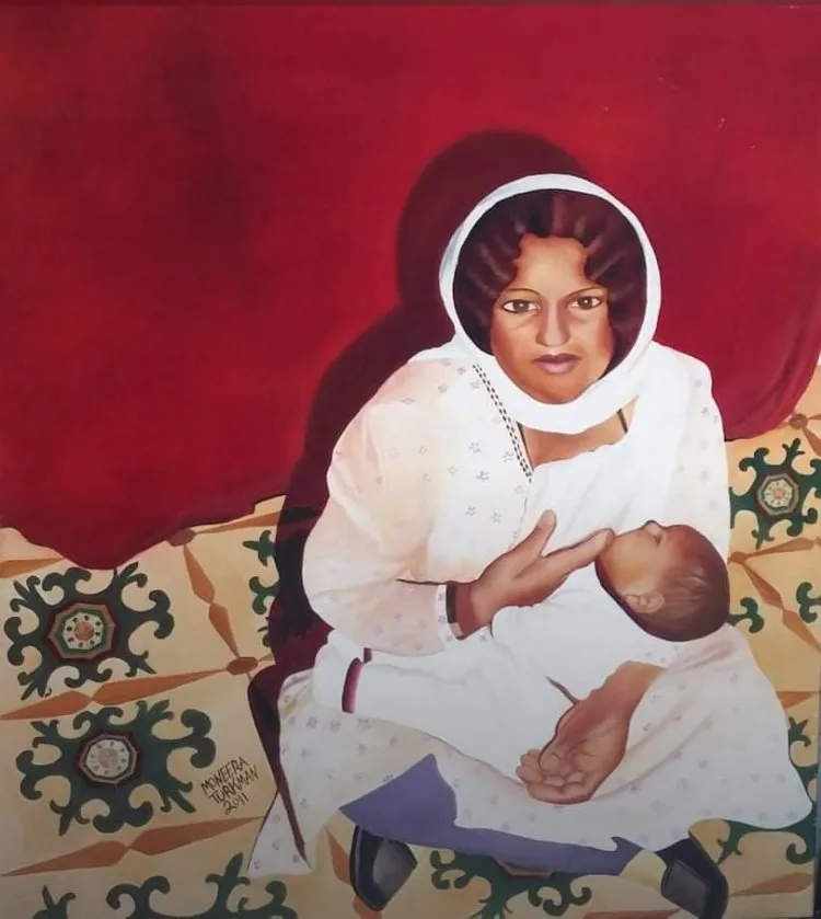 منيرة تركمان فنانة تشكيلية من بلدة جسر الزرقاء 