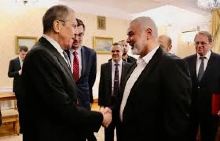 سيرغي لافروف يلتقي وفد حركة حماس برئاسة إسماعيل هنية