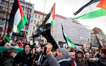 تظاهرة في برلين تضامنًا مع الشعب الفلسطيني