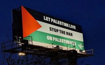 لوحات إعلانية ضخمة في مدن أميركية للدعوة لوقف الحرب على غزة