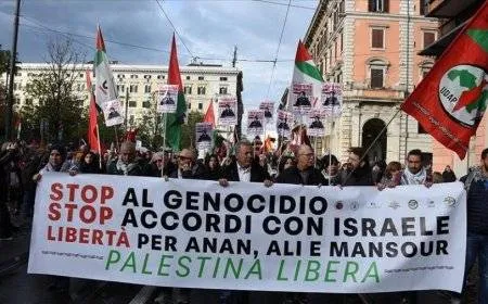 أوقفوا الإبادة.. مظاهرة حاشدة في روما دعما لفلسطين