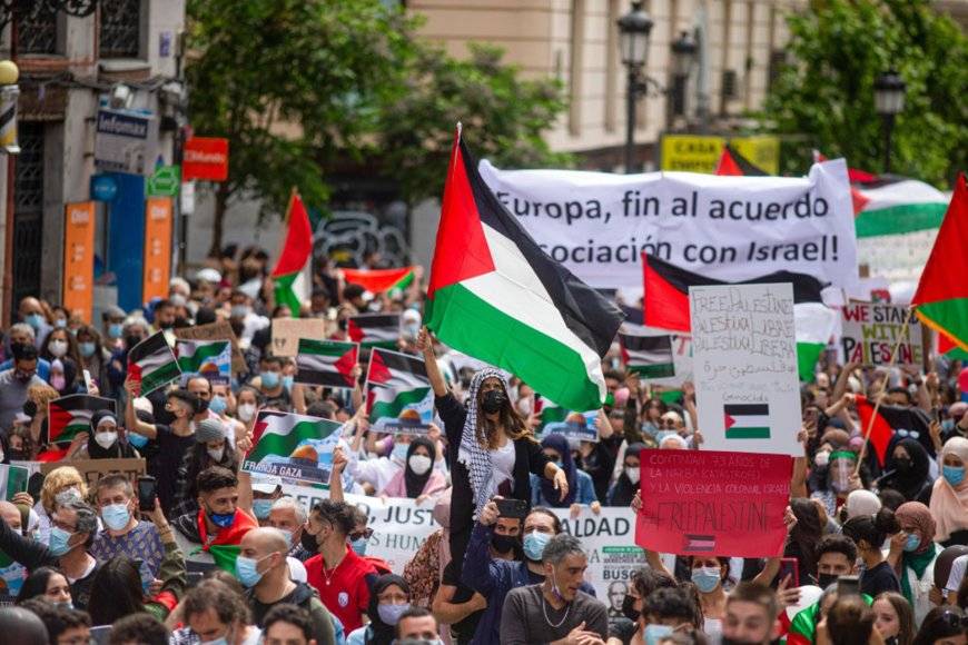 مسيرات بإسبانيا تضامنا مع فلسطين بذكرى يوم الأرض