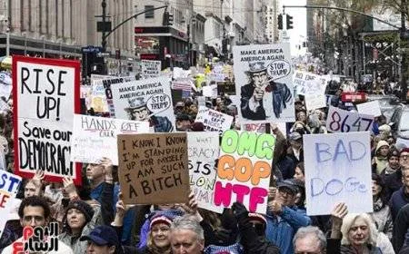 مظاهرات حاشدة في المدن الأمريكية ضد سياسات ترامب