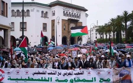 مغاربة يحتجون بميناء الدار البيضاء على رسو سفينة متجهة لإسرائيل