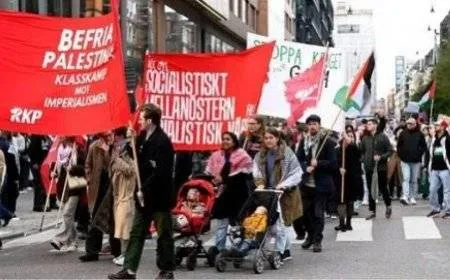 مظاهرة في السويد متضامنة مع فلسطين ومنددة بالإبادة في غزة