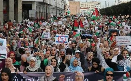 مسيرات بالمغرب احتجاجا على رسو سفينة بطنجة يشتبه حملها أسلحة لـ«إسرائيل»"