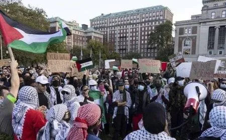 طلاب في جامعة كولومبيا يتحدون ترامب: مقنّعون ويحملون أسماء وهمية متضامنون مع فلسطين 