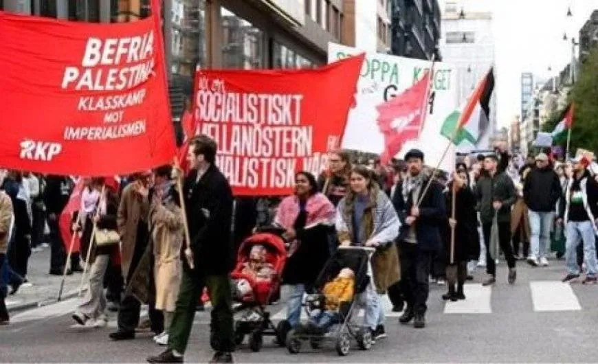 مظاهرة في السويد متضامنة مع فلسطين ومنددة بالإبادة في غزة