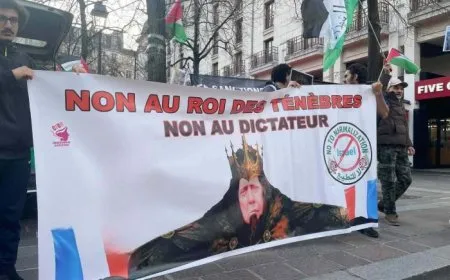 مظاهرة في باريس دعما لفلسطين وضد سياسات ترامب في المنطقة