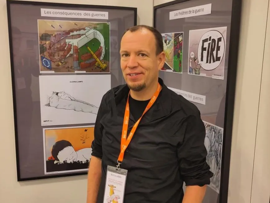 رسام هولندي يفوز بجائزة الكاريكاتير الأوروبي عن عمل يندد بالإبادة