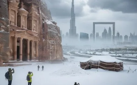 إنذار أبيض: موجة صقيع تاريخية وثلوج تغطي مرتفعات العالم العربي في شتاء 2026