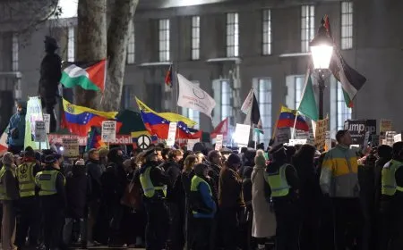 احتجاجات في لندن ضد الهجوم الأميركي على فنزويلا