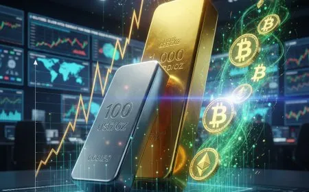 سعر الفضة يلامس 100 دولار والذهب والعملات الرقمية يشتعلان