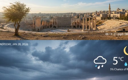 طقس الأردن الأربعاء: انخفاض الحرارة ومنخفض جوي محتمل