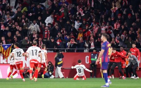 جيرونا يصعق برشلونة بهدف قاتل ويمنح الصدارة لريال مدريد