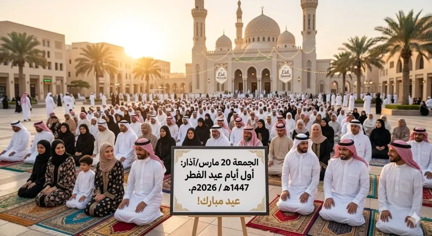 الجمعة 20 مارس/اذار اول ايام عيد الفطر 2026 في أغلب الدول العربية والإسلامية