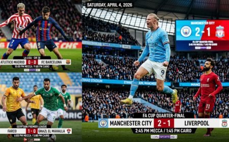 جدول مباريات اليوم والقنوات الناقلة السبت 4 أبريل 2026