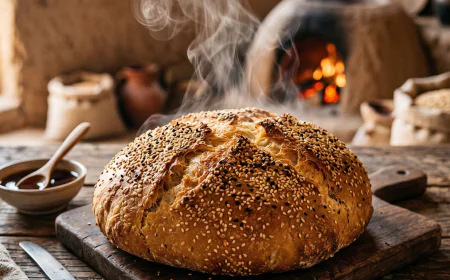 طريقة عمل خبز الفتوت بالسمسم وحبة البركة