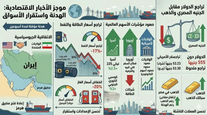هدنة أمريكا وإيران تشعل الأسواق وتراجع أسعار النفط والدولار