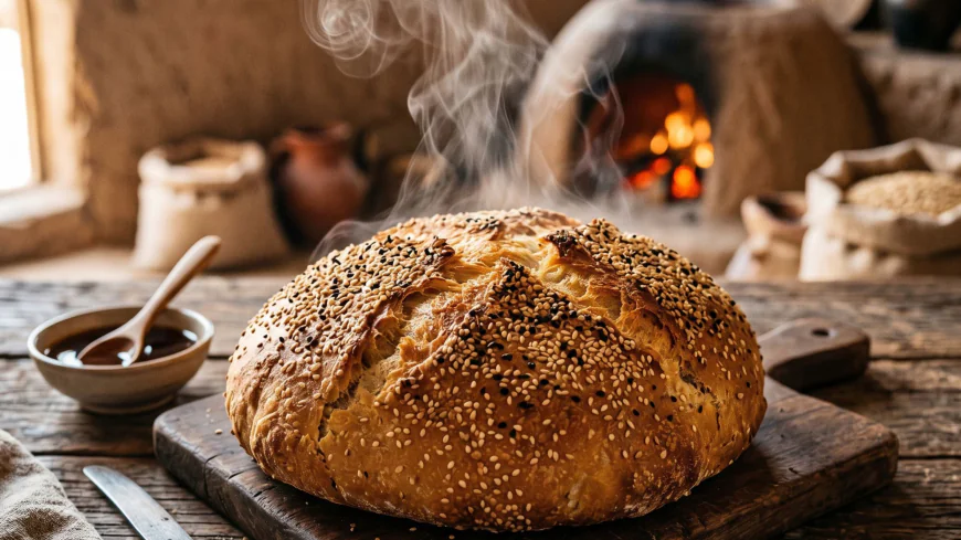 طريقة عمل خبز الفتوت بالسمسم وحبة البركة