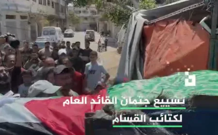 تشييع جثمان عز الدين الحداد قائد لواء غزة بالقسام