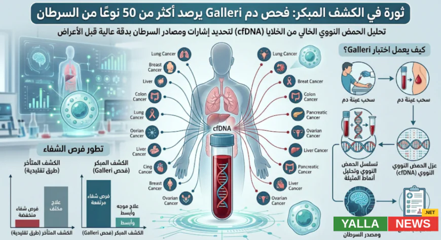 فحص الدم الشامل: تقنية ثورية لرصد 50 نوعاً من السرطان قبل ظهور الأعراض