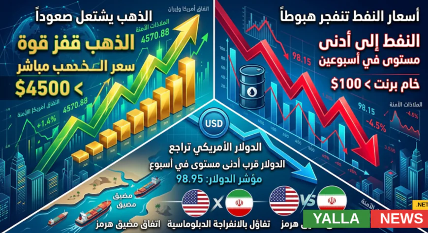أسعار النفط تنفجر هبوطاً والذهب يشتعل عقب اتفاق مضيق هرمز