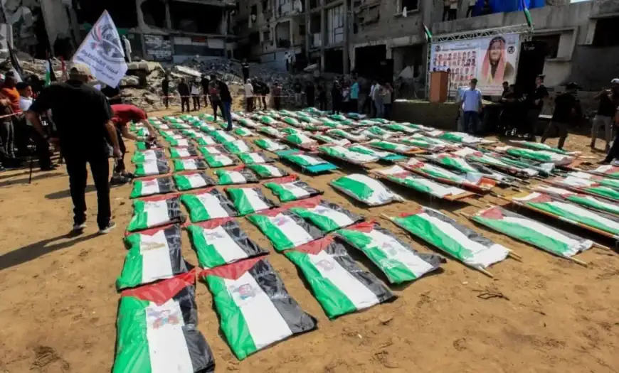 تشييع 112 شهيداً في أكبر جنازة بتاريخ القضية الفلسطينية بغزة